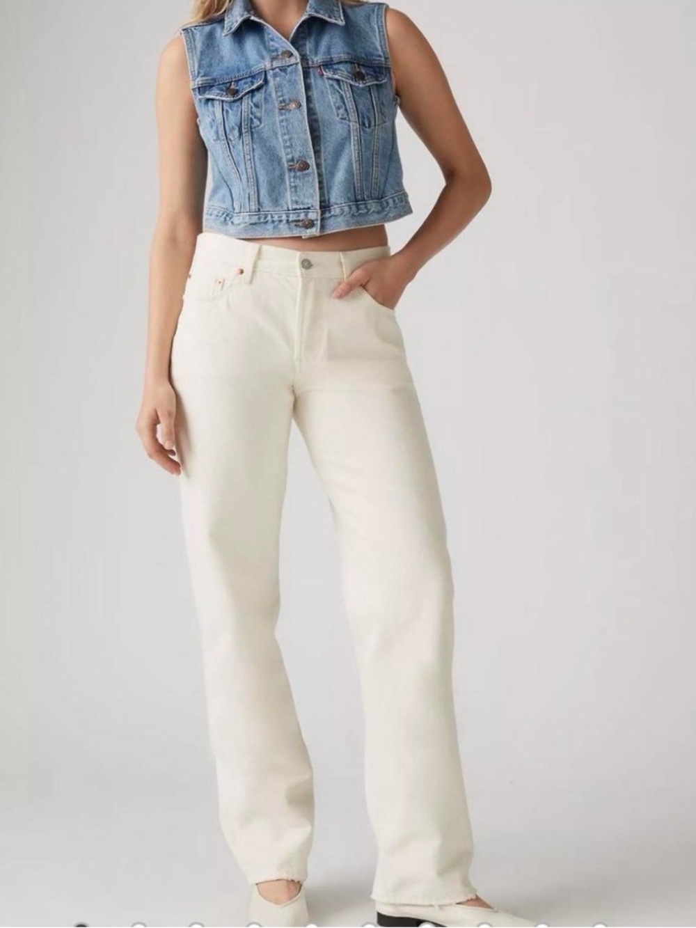 Levi's Straight-Leg Jeans in Cream White